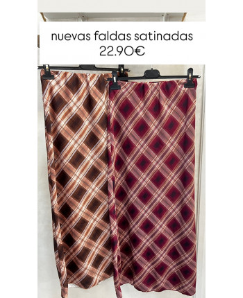 faldas, satinadas de cuadros
